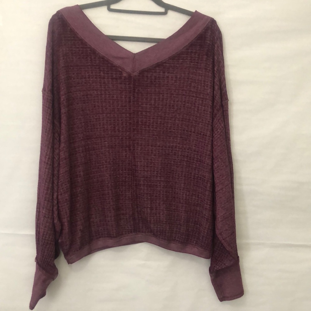 Free People- South Side- Thermal Top- Violet - Picture 6 of 6